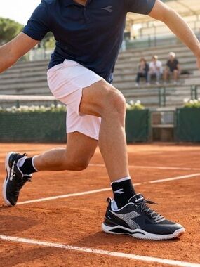 Diadora Men's Black and White Athletic Tennis Sneakers